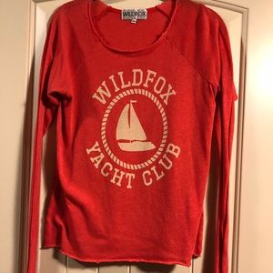 Wildfox long sleeve red shirt